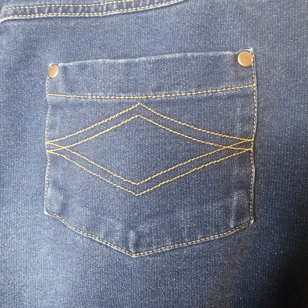 Pajama Jeans Womens Medium Blue Straight Leg Pink Drawstring Comfy Pull On - Picture 10 of 12